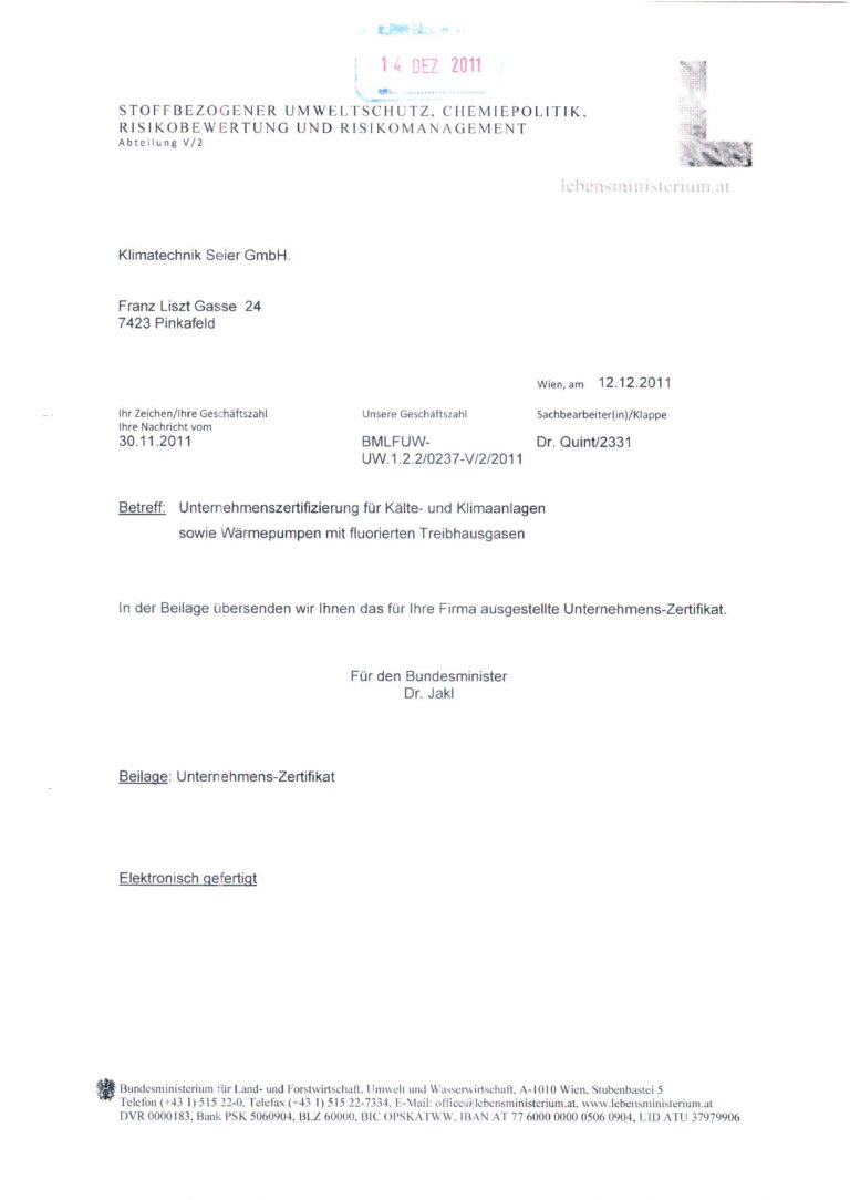 Unternehmens Zertifizierung 2011 12 14 Seite 2